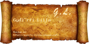 Győrfi Lilla névjegykártya